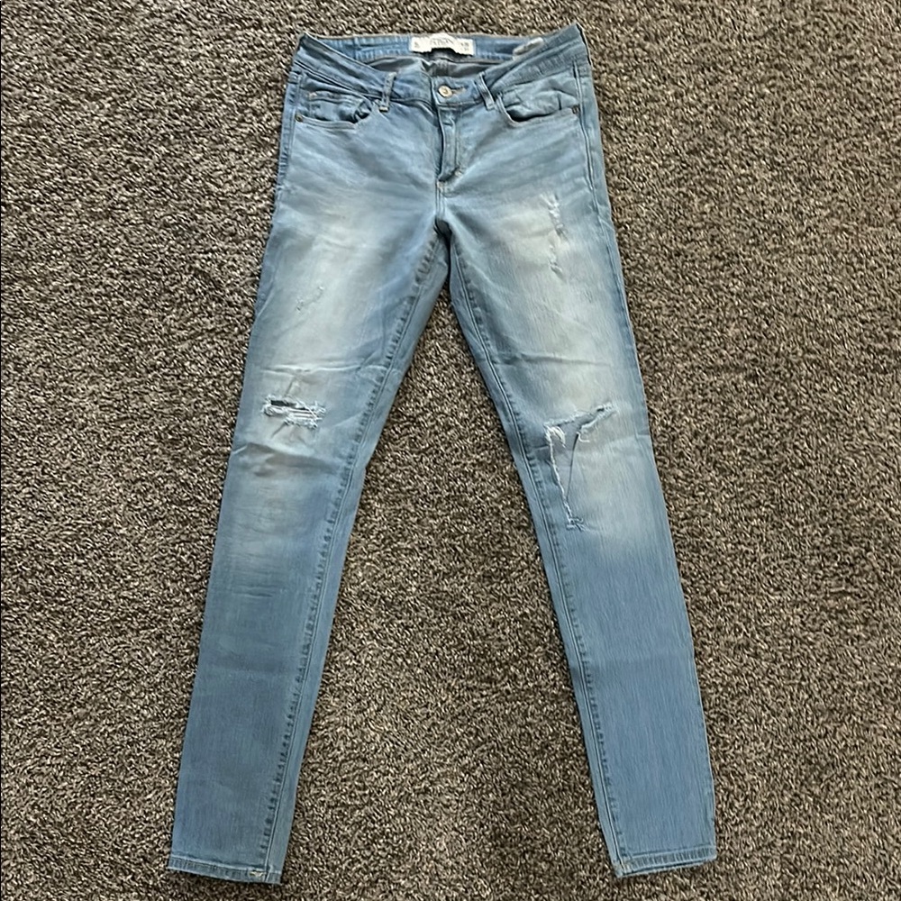 Women's Light Blue Distressed Jeans